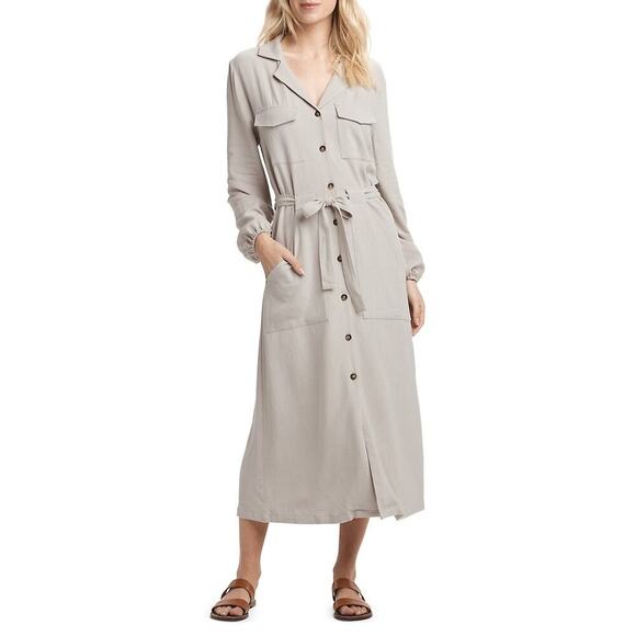 Lole Pearse Long-Sleeve Linen Blend Dress Womens XL in White - Picture 2 of 10